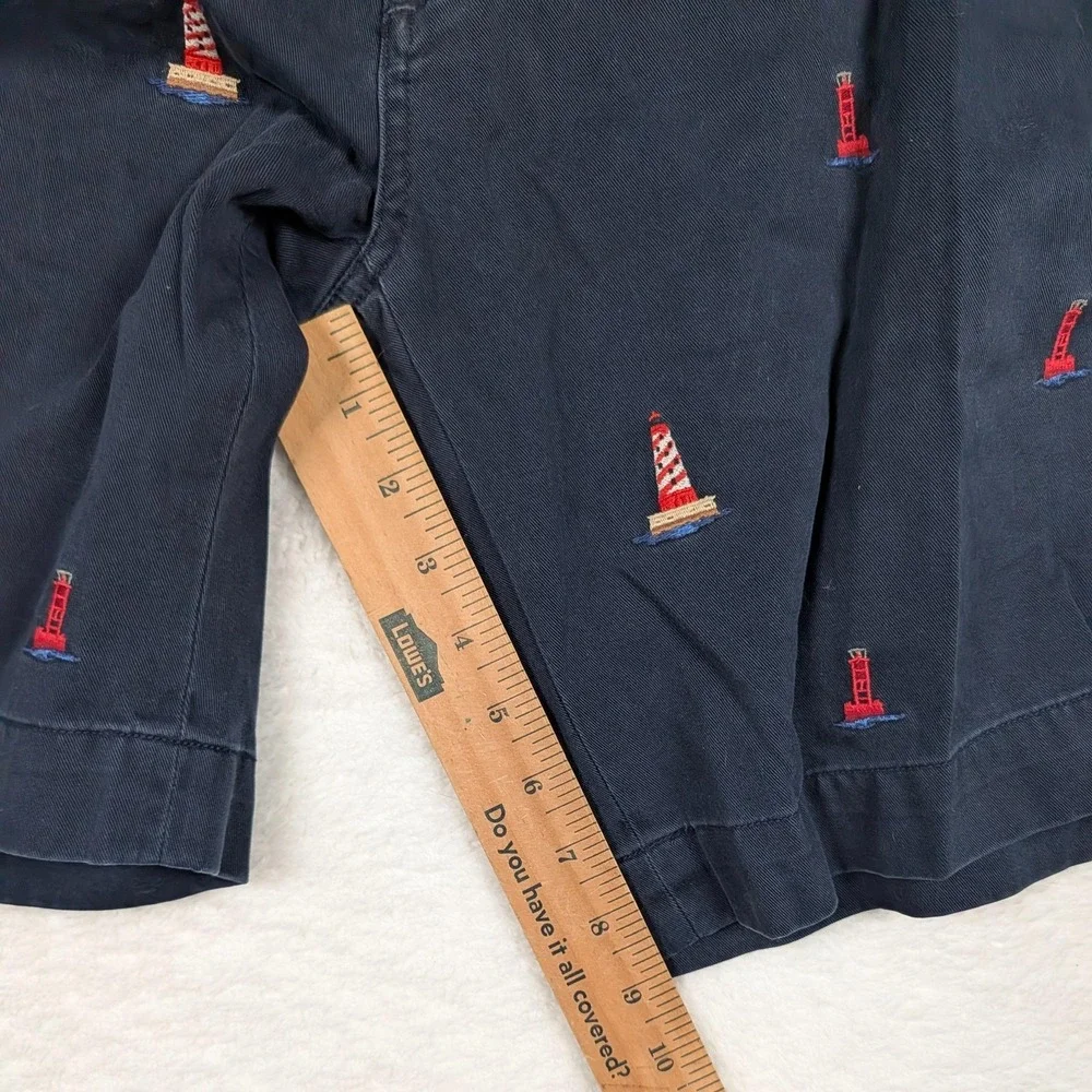 Polo Ralph Lauren Shorts Mens 34 Navy Bedford Chino Lighthouse Embroidered‎